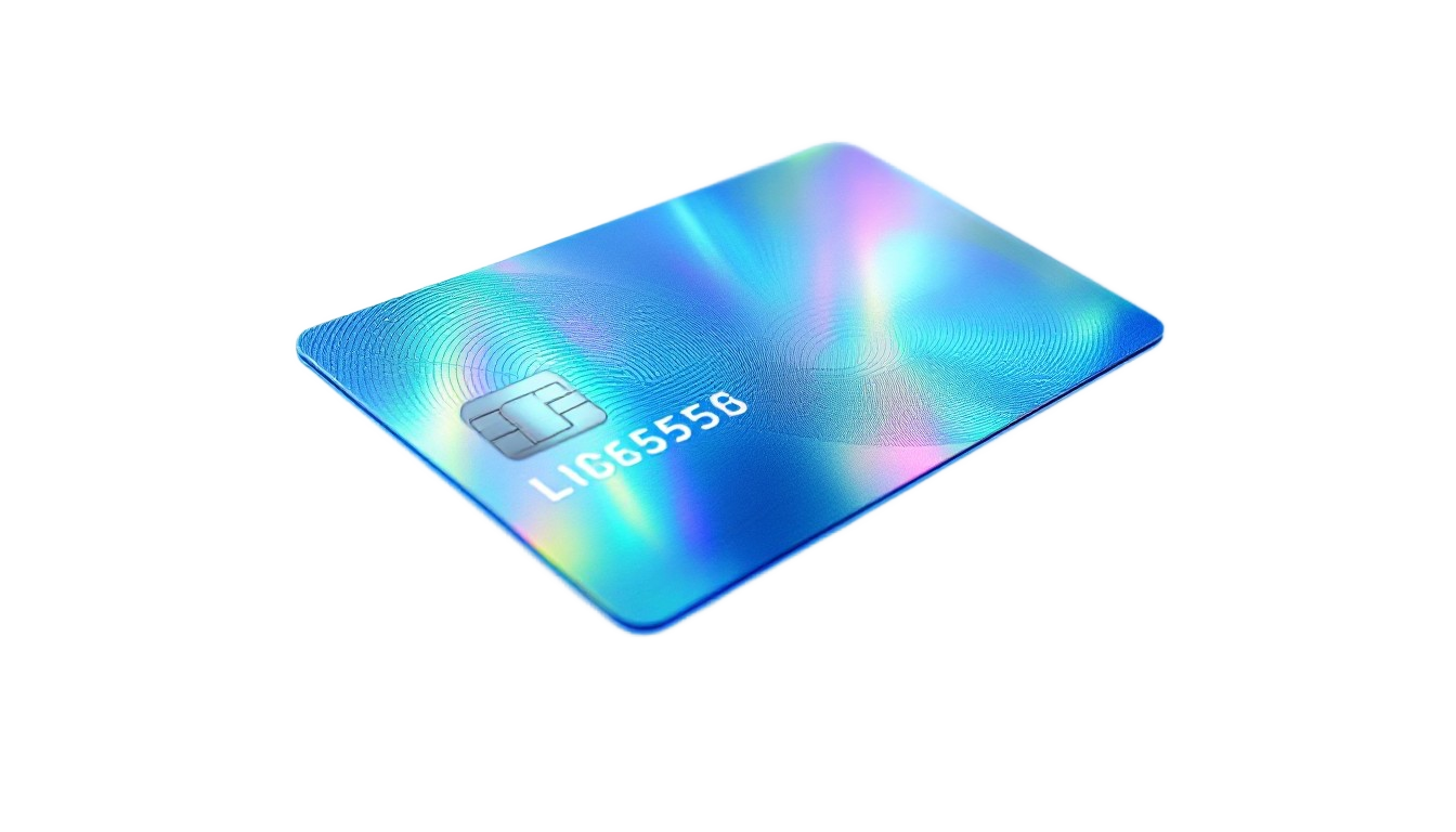 Background Removed Floating Holographic Card