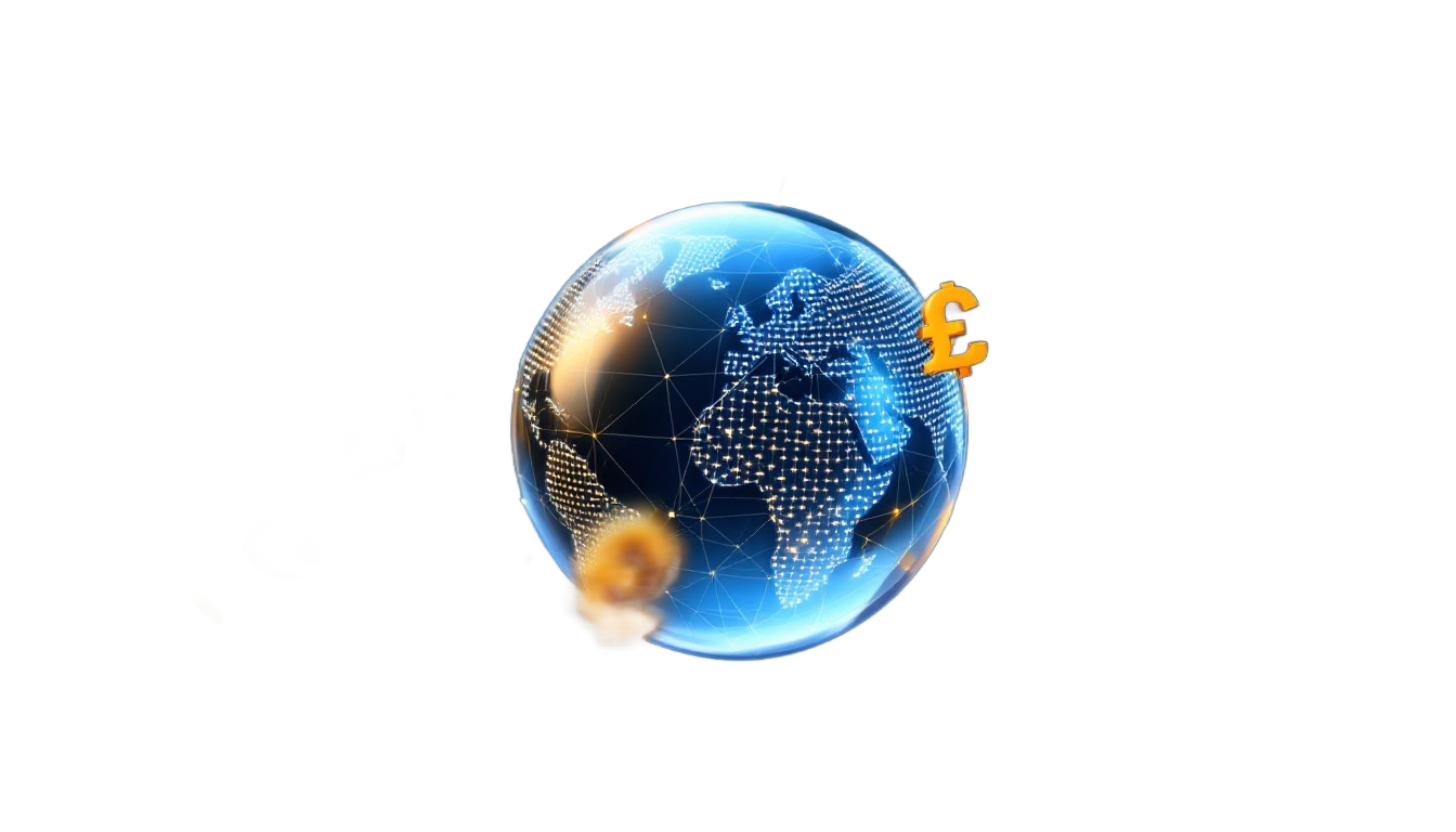 Background Removed Globe with Multicurrency